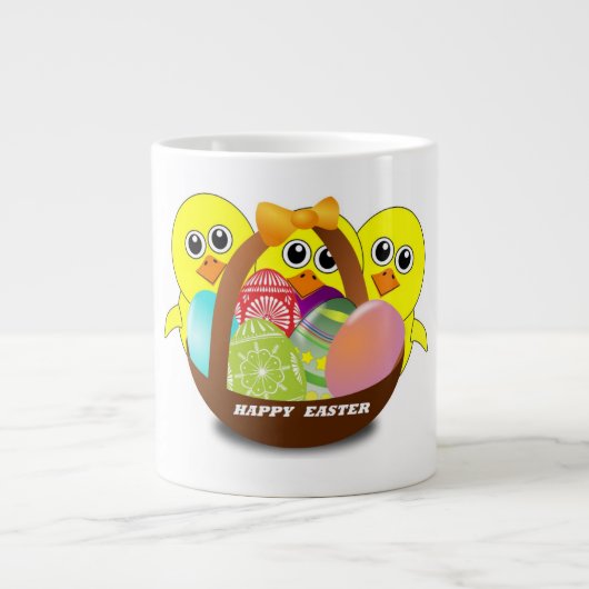 SCHICKEN "GLÜCKLICH" Jumbo-Tasse (Vorderseite)