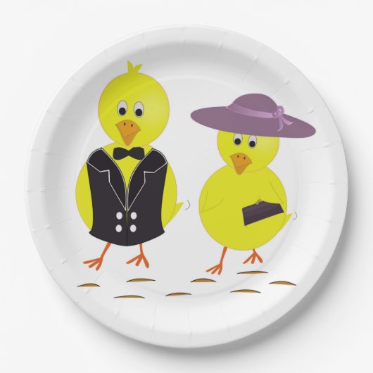 SCHICKEN "GLÜCKLICH" PAPPTELLER (Vorderseite)