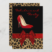 Schicken Jaguars Stiletto Custom Invitation Dame Einladung (Vorne/Hinten)