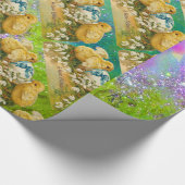 SCHICKEN, SCHNEE OSTEREI, BLUE BOW, Lila Geschenkpapier (Ecke)