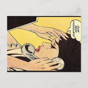 Schicken Sie einfach Schokolade Vintage Kunst Feiertagspostkarte