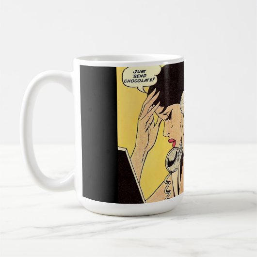 Schicken Sie einfach Schokolade Vintage Kunst Kaffeetasse (Links)