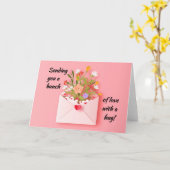 Schicken Sie Liebe und Umarmung! Karte (Gelbe Blume)