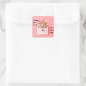 Schicken Sie Liebe und Umarmung! Quadratischer Aufkleber (Tasche)