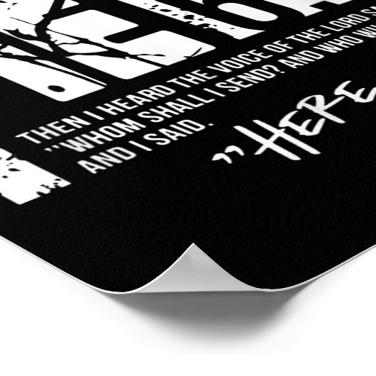 Schicken Sie mir Isaiah 6-8 Christlich, hier schic Poster (Ecke)