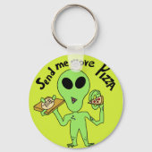 schicken Sie mir mehr Pizza ufo Schlüsselanhänger (Rückseite)