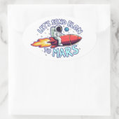 Schicken wir Elon an Mars-Oval-Aufkleber Ovaler Aufkleber (Tasche)