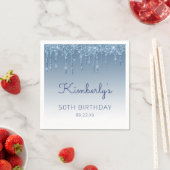 Schicker blauer Glitter-Drip-Geburtstagsfeier Serviette (Beispiel)