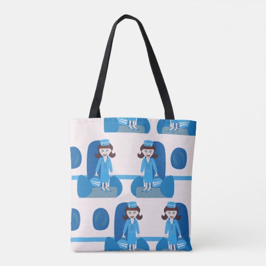 Schicker blauer SechzigerStewardess Tasche (Rückseite)