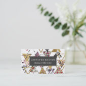 Schicker Blumengoldmarmor-geometrische Dreiecke Visitenkarte (Stehend Vorderseite)