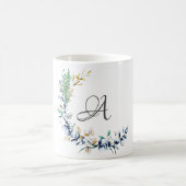 Schicker botanischer Kranz Monogramm Kaffeetasse (Mittel)