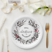 Schicker botanischer Weihnachtskranz Familienname