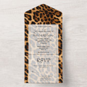 Schicker brauner Leopard All In One Einladung (Innen Boden)