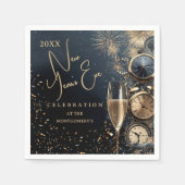 Schicker Champagner Silvesterabend Serviette (Vorderseite)
