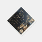 Schicker Champagner Silvesterabend Serviette (Ecke)