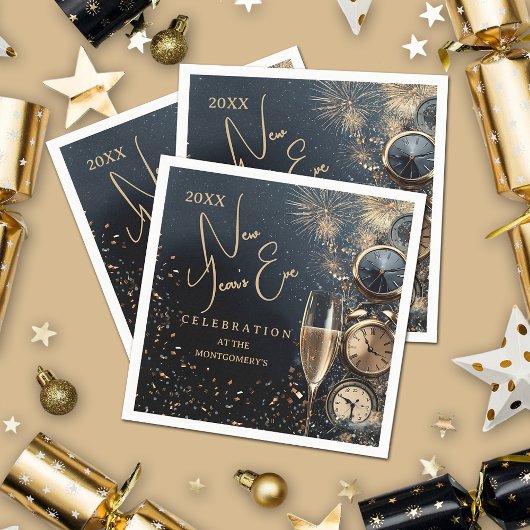 Schicker Champagner Silvesterabend Serviette