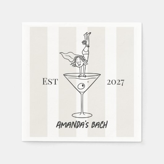 Schicker Doodle Martini Junggesellinnenabschied Co Serviette (Vorderseite)