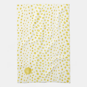 Schicker falscher Gold-Glitter-Cheeta-Druck-Monogr Geschirrtuch