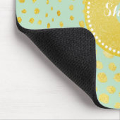 Schicker falscher Goldglitter Geparddruck Monogram Mousepad (Ecke)