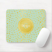 Schicker falscher Goldglitter Geparddruck Monogram Mousepad (Mit Mouse)