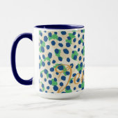 Schicker, farbenfroher grüner, blauer Cheetah-Druc Tasse (Links)