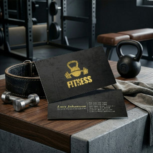 Schicker Fitness-Trainer Kettlebell Hantelstange S Visitenkarte