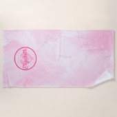 Schicker Frauen-Rosa-Herz-Name und Strandtuch (Vorderseite)