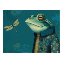 Schicker Frosch & Libelle - Surrealistisches Vinta