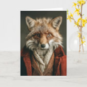 Schicker Fuchs im gemütlichen Stil Karte (Gelbe Blume)