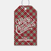 Schicker funkelnder karierter Weihnachten Geschenkanhänger (Vorderseite)