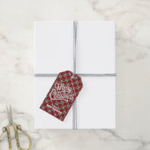 Schicker funkelnder karierter Weihnachten Geschenkanhänger (Mit Garn)