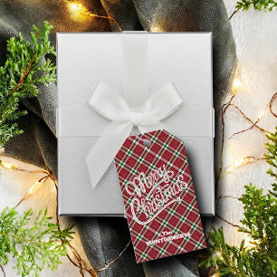 Schicker funkelnder karierter Weihnachten Geschenkanhänger