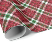 Schicker funkelnder karierter Weihnachts- Geschenkpapier (Rolleneckpunkt)