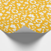 Schicker gelber Weihnachtsbaum-Kranz Bell Geschenkpapier (Ecke)