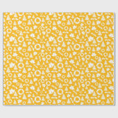 Schicker gelber Weihnachtsbaum-Kranz Bell Geschenkpapier (Flach)