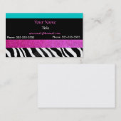Schicker girly Zebradruck helle Farben Visitenkarte (Vorne/Hinten)