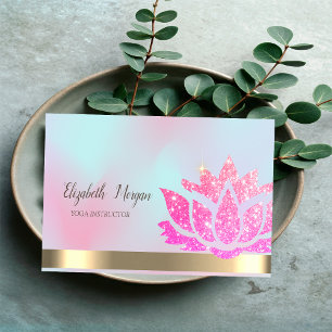 Schicker Glitter-Lotus-Blüten-Yoga-Holografischer Visitenkarte