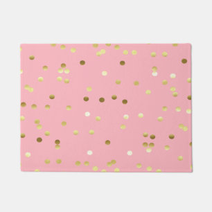Schicker GoldfolieConfetti hellrosa Fußmatte