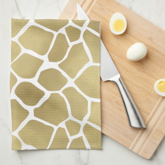 Schicker Goldgiraffen-Druck Geschirrtuch (Viertel Falte)