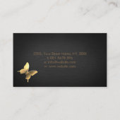 Schicker Goldluxusschmetterling auf schwarzem Visitenkarte (Rückseite)