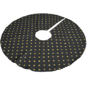 Schicker Goldzauber und -schwarze Flecken Polyester Weihnachtsbaumdecke (Schrägansicht)