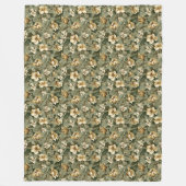 Schicker grüner Gold-Wurf moderner botanischer Lux Fleecedecke (Vorderseite)