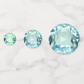 Schicker hellblauer Aquamarin-Edelstein Geburtstag Konfetti (Rückseiten)