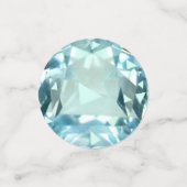 Schicker hellblauer Aquamarin-Edelstein Geburtstag Konfetti (Klein Vorderseite)