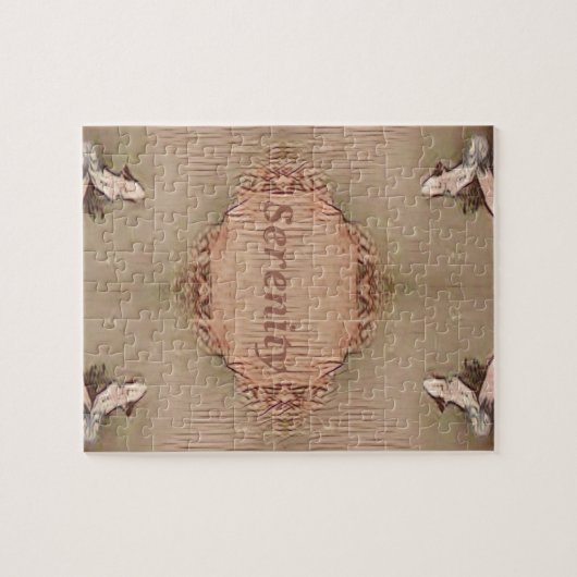 Schicker helles TAN-Pfirsich-moderne Ruhe Puzzle (Horizontal)