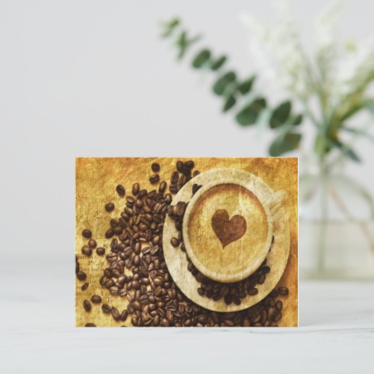 Schicker Java-Cappuccino Postkarte (Stehend Vorderseite)