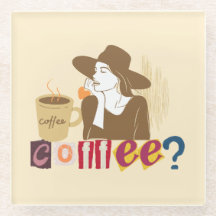 Schicker Kaffee-Liebhaber Retro-Glasuntersetzer