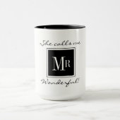 SCHICKER KAFFEE MUG_ " HERR WONDERFUL" BLACK/WHITE TASSE (Zentrum)