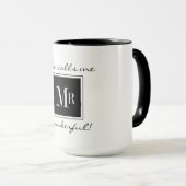 SCHICKER KAFFEE MUG_ " HERR WONDERFUL" BLACK/WHITE TASSE (VorderseiteRechts)