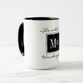 SCHICKER KAFFEE MUG_ " HERR WONDERFUL" BLACK/WHITE TASSE (Vorderseite Links)